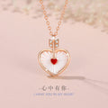 Women's 925 Sterling Silver Necklace with One Arrow, Niche Design, Light Luxury White Fritillary Clavicle Chain, INS Style Love Pendant