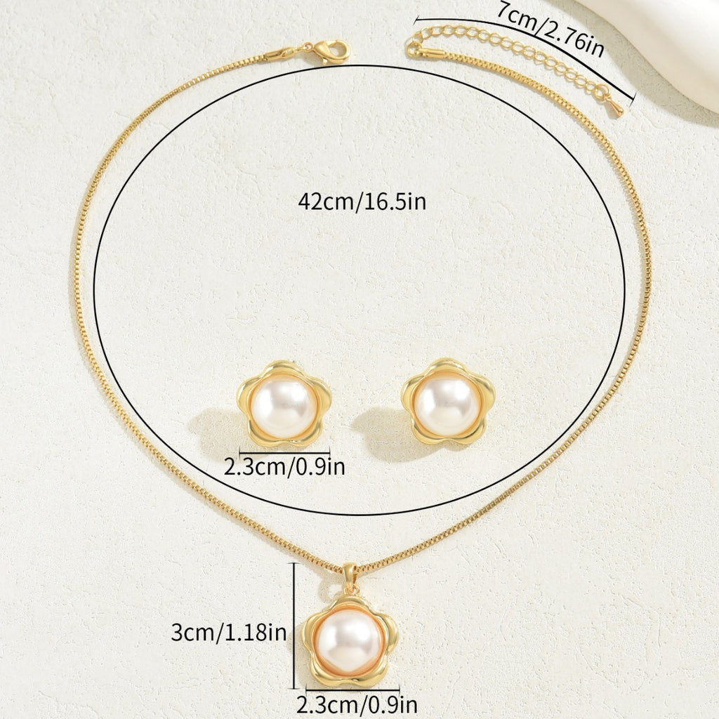 Round Pearl-Effect Halo Jewelry — product image 3