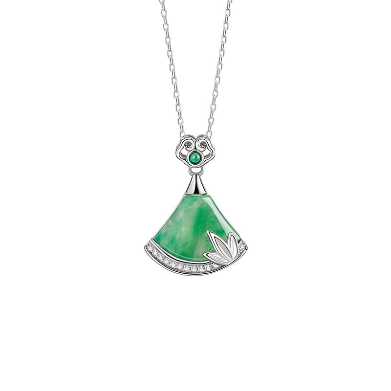 Collana in argento sterling 925 – ventaglio e bambù