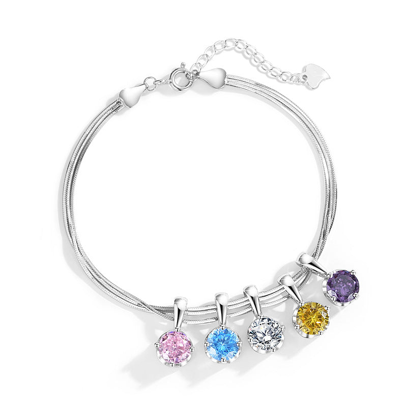 Bracciale in argento sterling 925 – cuore e zirconi