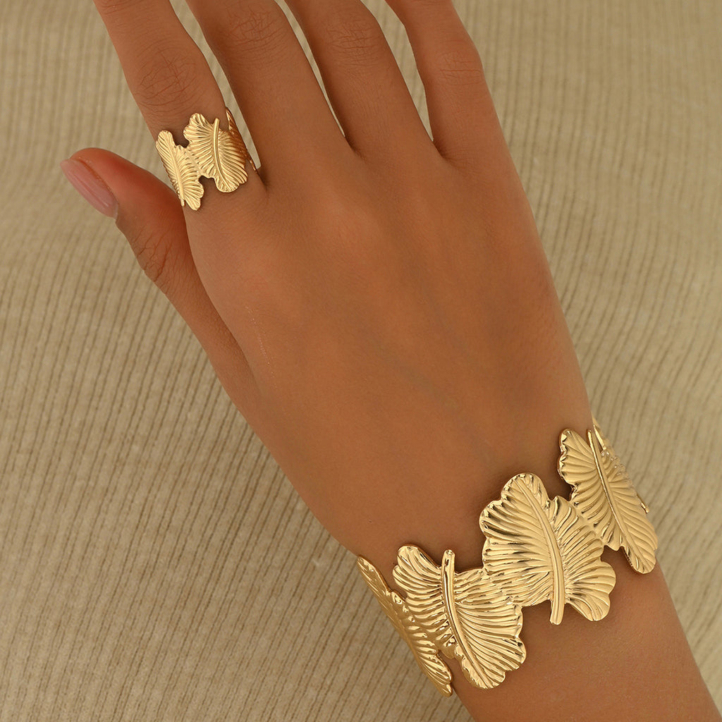 Textured Leaf Cuff Jewelry — product image 2