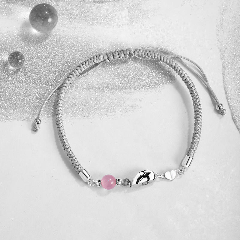Love Magnetic Sterling Silver 925 Couple Bracelet Fashion Versatile Opal Bracelet Ins Style Devil Heart Bracelet