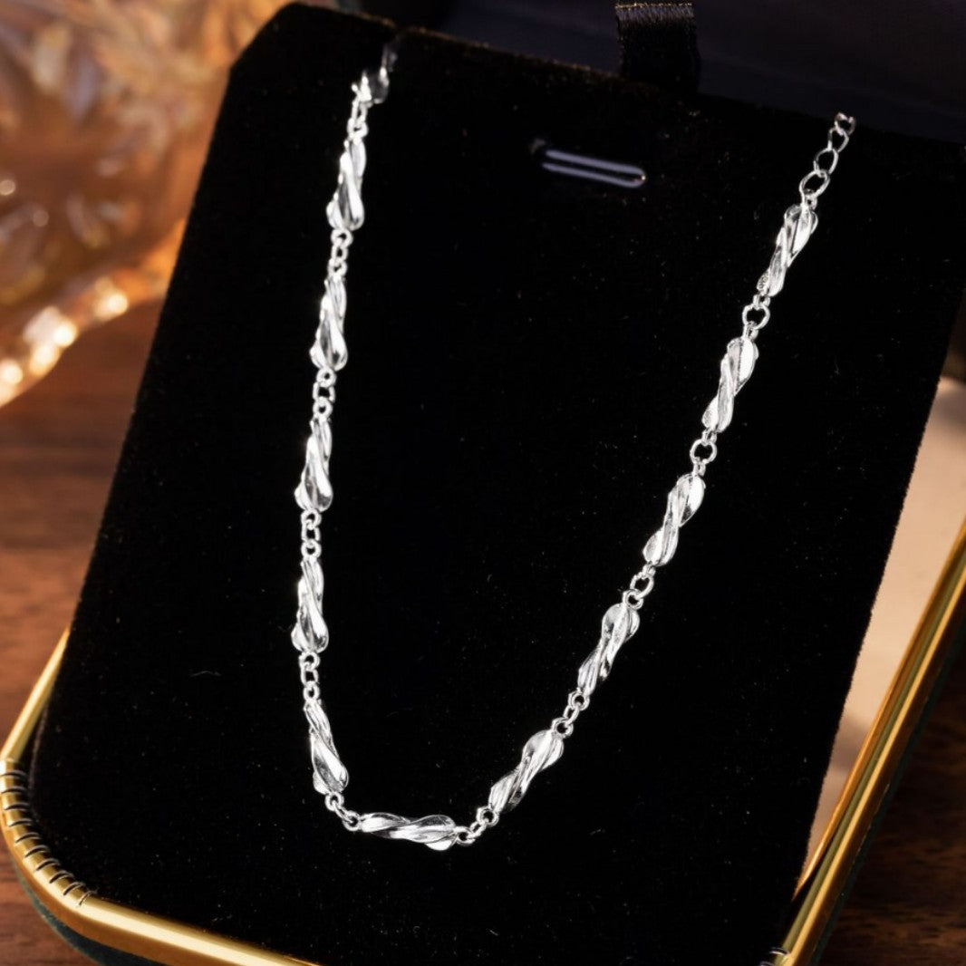 Mobius Sterling Silver 925 Bracelet Light Luxury High-Grade Double Knot Bracelet Ins Style Valentine's Day Gift Bracelet