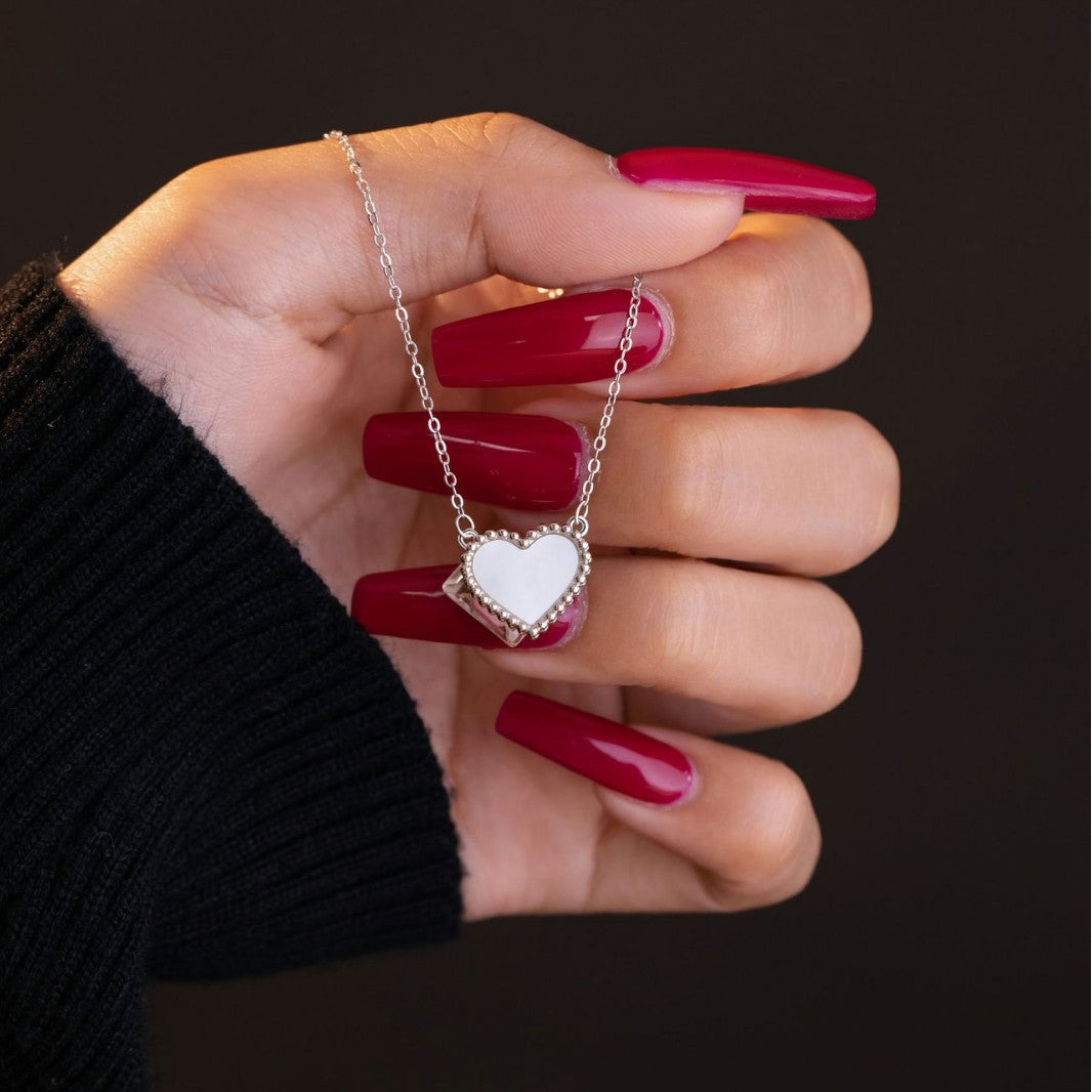 Collana in argento sterling 925 – fiore e madreperla