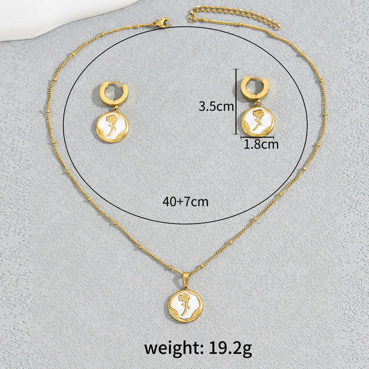 Petite Rose-Detail Circle Jewelry — product image 4