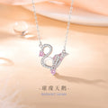 Gioielli in argento sterling 925 – cigno e zirconi rosa