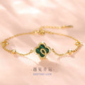 Lucky Clover Sterling Silver 925 Bracelet Women's Fashion Versatile Flower Bracelet Qixi Ins Style Peacock Bracelet