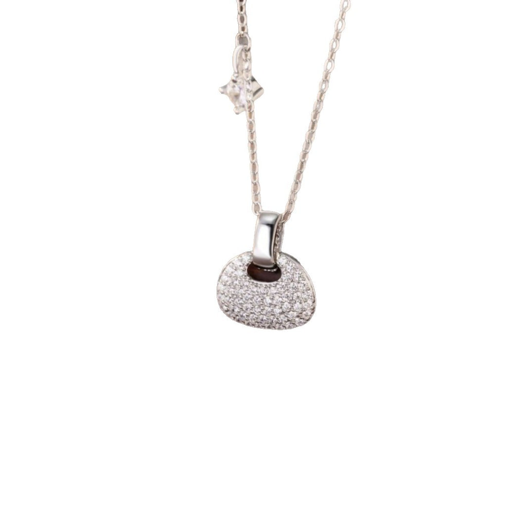 Small Lotus Bag Sterling Silver 925 Necklace Women's Light Luxury High-Grade Zircon Bag Clavicle Chain Ins Small Red Book Same Pendant