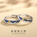 Romantic Star Sterling Silver 925 Couple Ring Fashion Versatile Star Zircon Plain Ring Ins Style Five-Pointed Star Ring