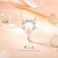 Cherry Blossom Sterling Silver 925 Necklace Female Niche Design Light Luxury Antler Clavicle Chain 520 Valentine's Day Love Pendant
