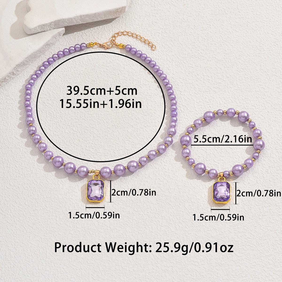 Lavender Bead Pendant Jewelry — product image 4