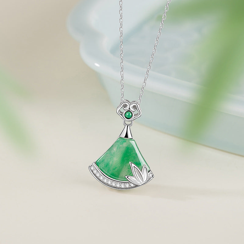 Collana in argento sterling 925 – ventaglio e bambù