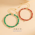 Natural Red Agate Sterling Silver 925 Bracelet Female Niche Design Light Luxury Star Bracelet Mother's Day Gift Bracelet