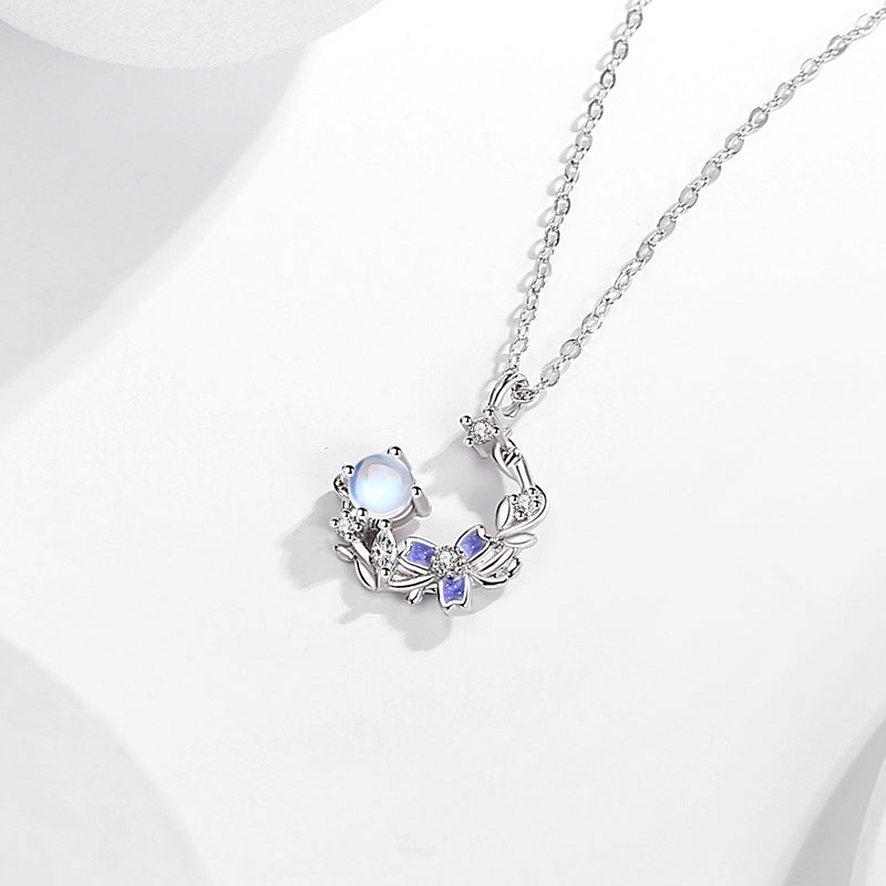 Collana in argento sterling 925 – fiore e zirconi