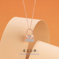 Love Bag Sterling Silver 925 Necklace Female Niche Design Light Luxury Zircon Clavicle Chain Ins Heart Lock Pendant