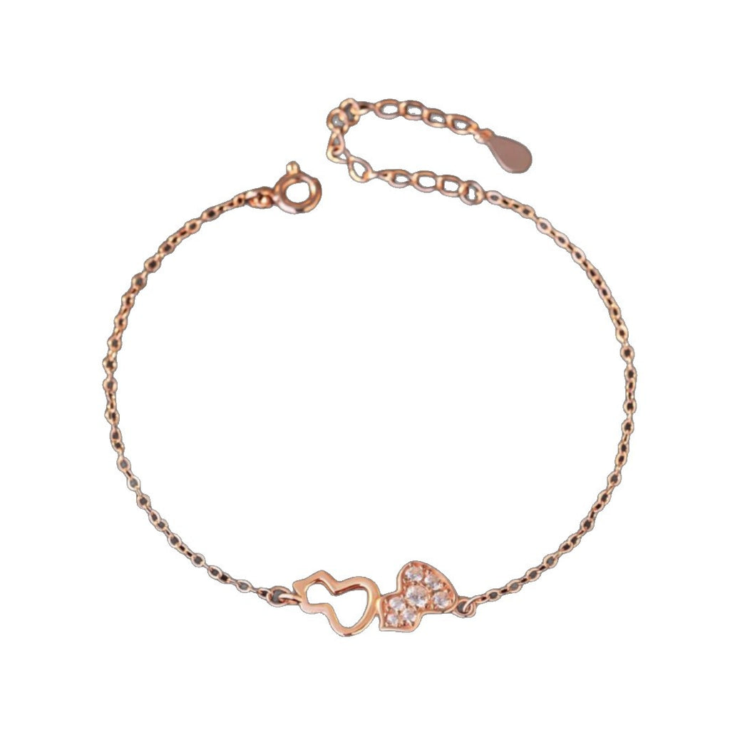 Fu Lu Double Full Sterling Silver 925 Bracelet Women's Fashion Versatile Gourd Zircon Bracelet Ins Little Red Book Same Style Bracelet