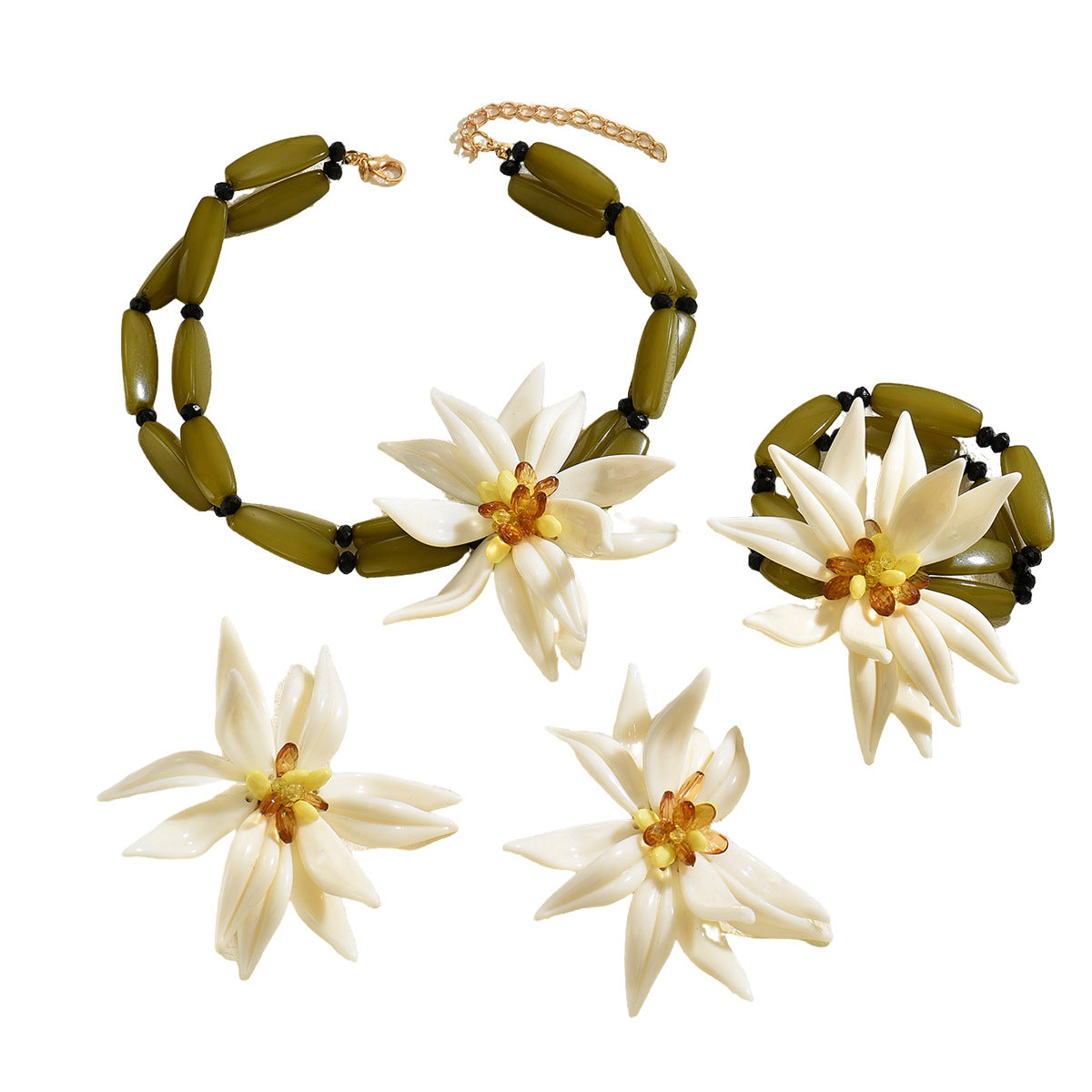 White Flower Statement Jewelry — product image 5