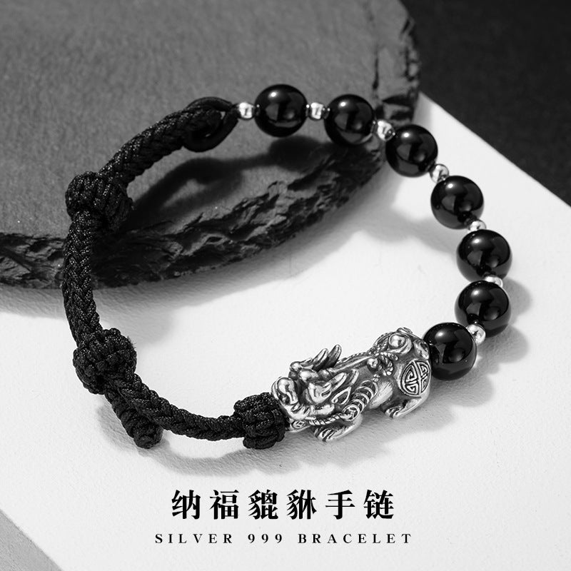Fine Silver Bracelet – Red Agate