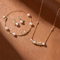 S925 Silver Necklace Bracelet Earrings Butterfly Pearl Set Women's Light Luxury High-Grade Clavicle Chain Niche Gift Jewelry