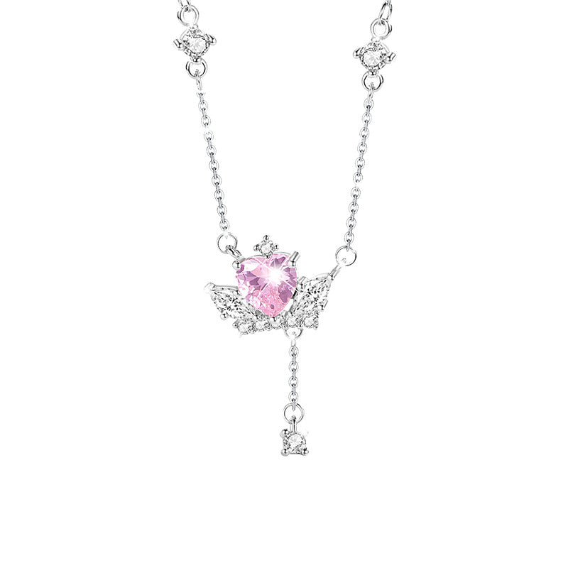 Collana in argento sterling 925 – ala d'angelo e zirconi