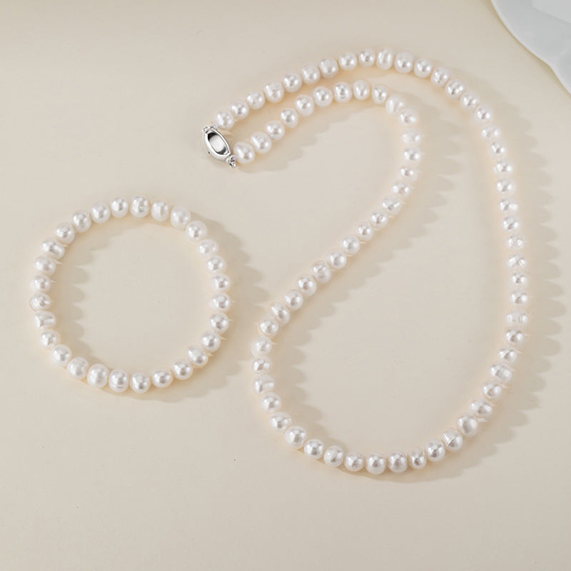 Natural Freshwater Pearl Sterling Silver 925 Necklace Female Niche Design Light Luxury Clavicle Chain Valentine's Day Gift Pendant