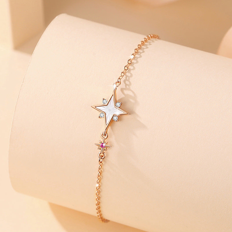 Sterling Silver Star Bracelet – Mother-Of-Pearl