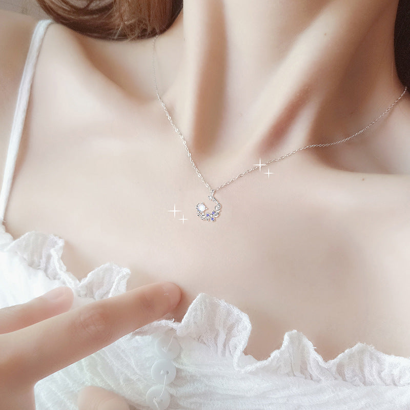 Collana in argento sterling 925 – fiore e zirconi