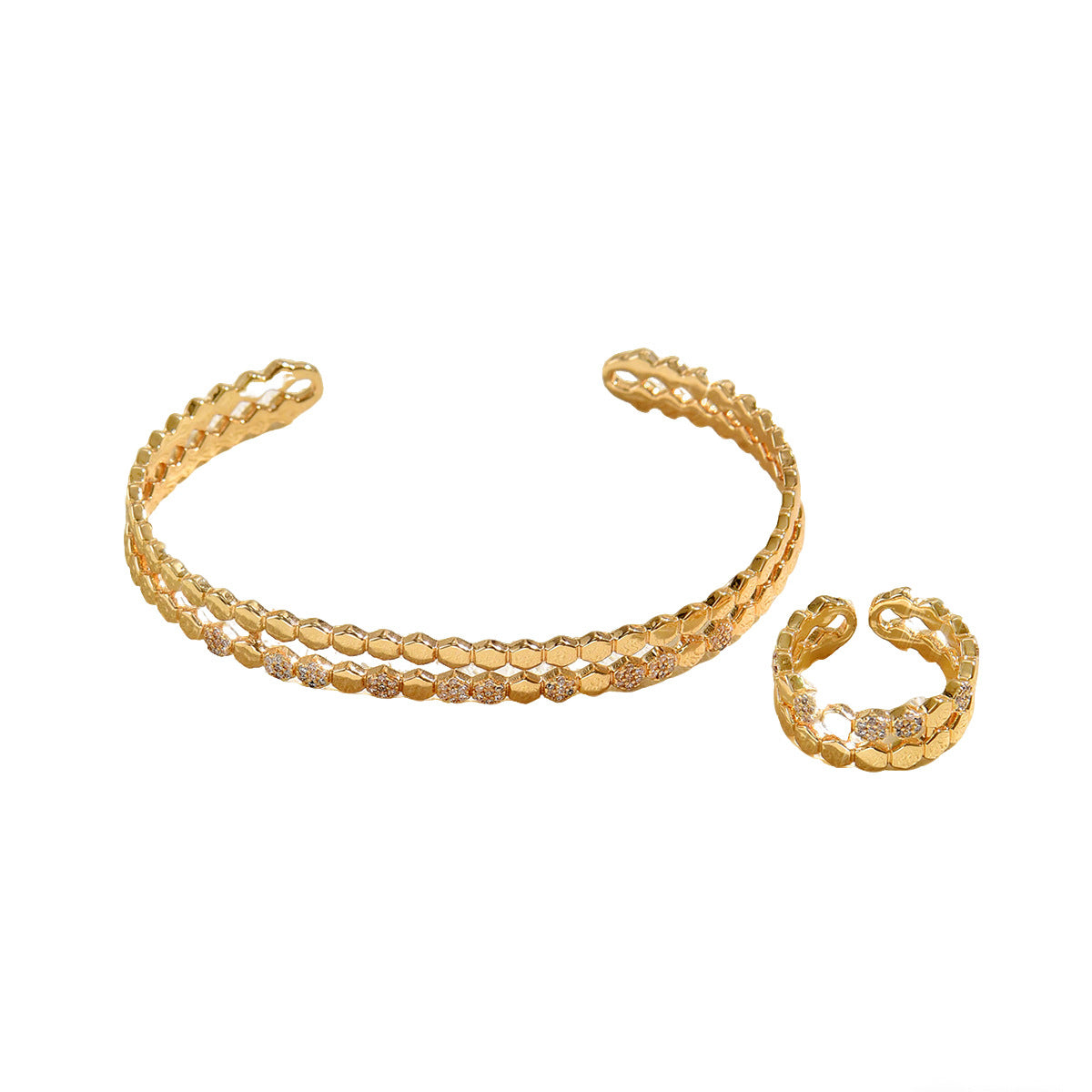 Double-Row Textured Open Cuff Jewelry — product image 5