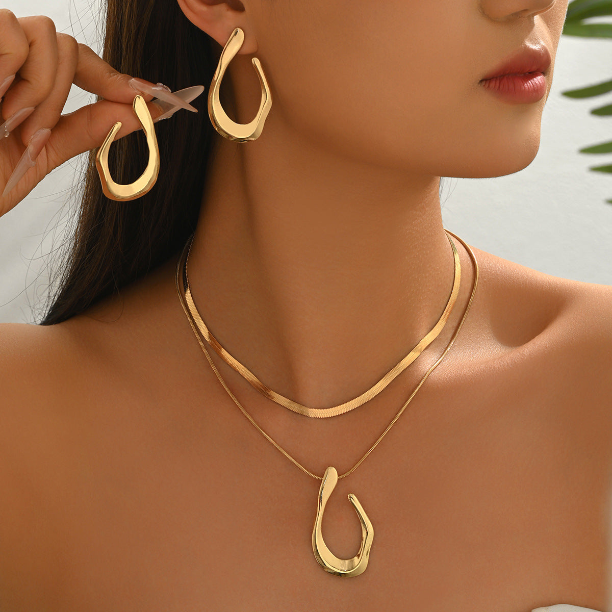 Open Teardrop Layered Jewelry