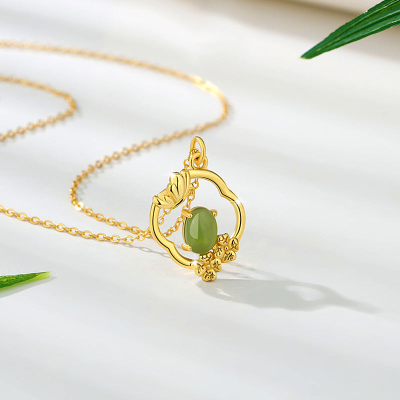 Collana in argento sterling 925 – loto e diaspro