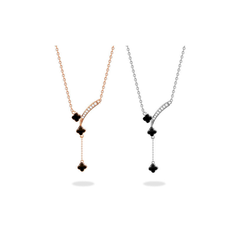 Original Clover Necklace Light Luxury Niche Pendant 925 Sterling Silver Clavicle Chain Ins Style Mori for Girlfriend