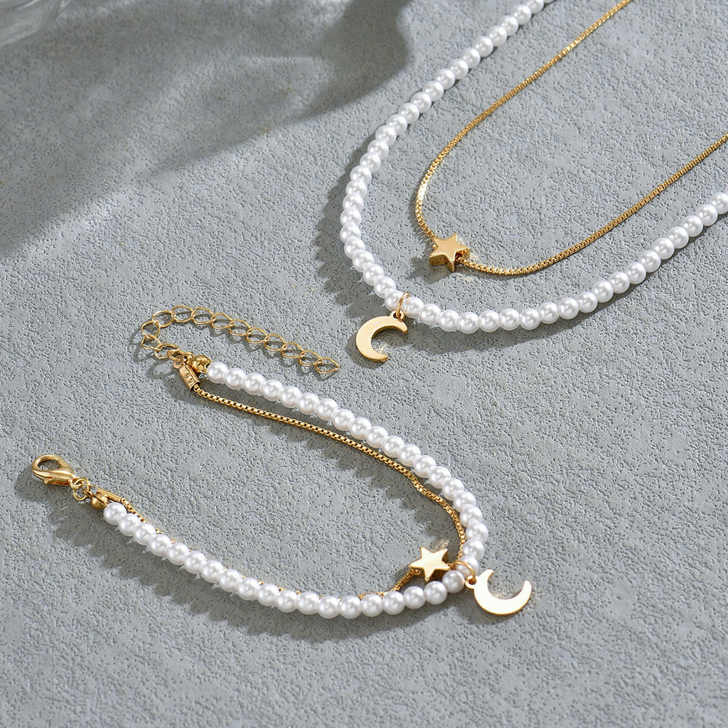 Pearl-Effect Celestial Layered Jewelry — product image 4
