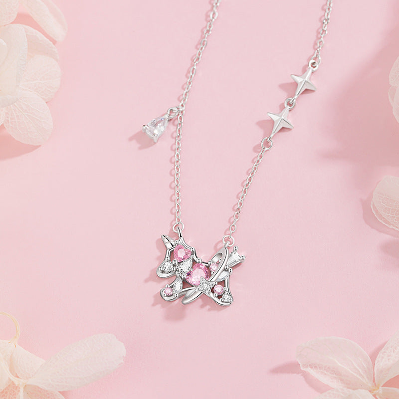 Gioielli in argento sterling 925 – unicorno e stella e zirconi