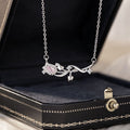 Tulip Sterling Silver 925 Necklace Women's Light Luxury High-Grade Zircon Clavicle Chain Ins Little Red Book Same Style Flower Pendant