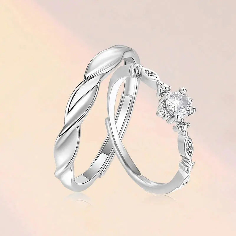 Mobius Pure Silver 999 Couple Ring Niche Design Light Luxury Zircon Ring Ins Shining Star River Ring