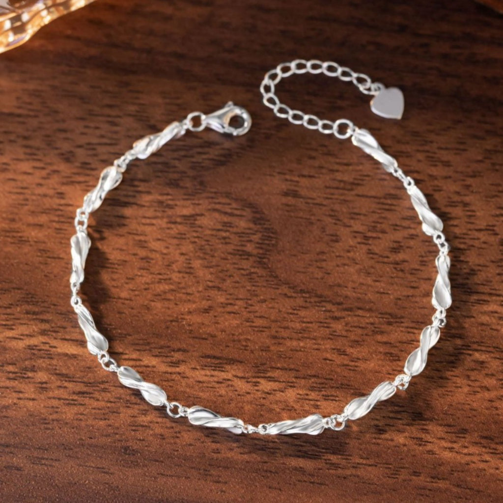 Mobius Sterling Silver 925 Bracelet Light Luxury High-Grade Double Knot Bracelet Ins Style Valentine's Day Gift Bracelet