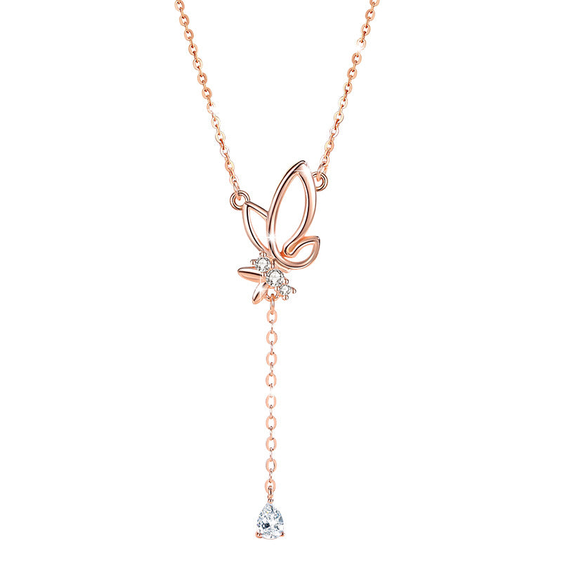 Collana in argento sterling 925 – farfalla e zirconi