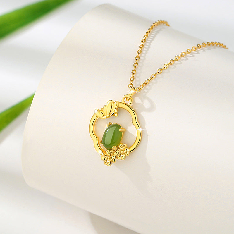 Collana in argento sterling 925 – loto e diaspro