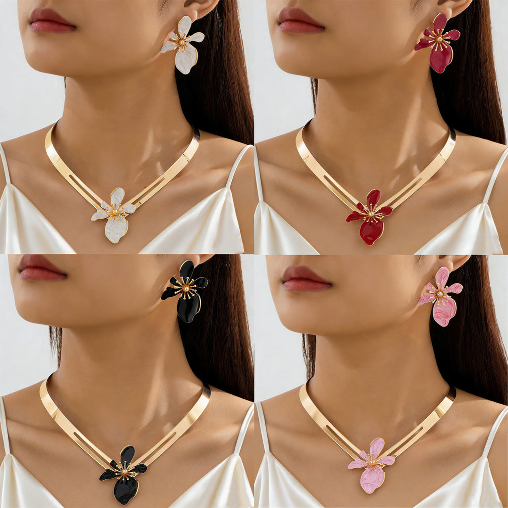 Color-Petal Flower Collar Jewelry