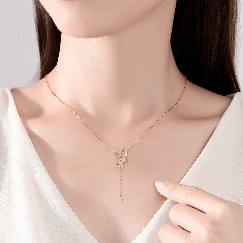 Collana in argento sterling 925 – farfalla e zirconi