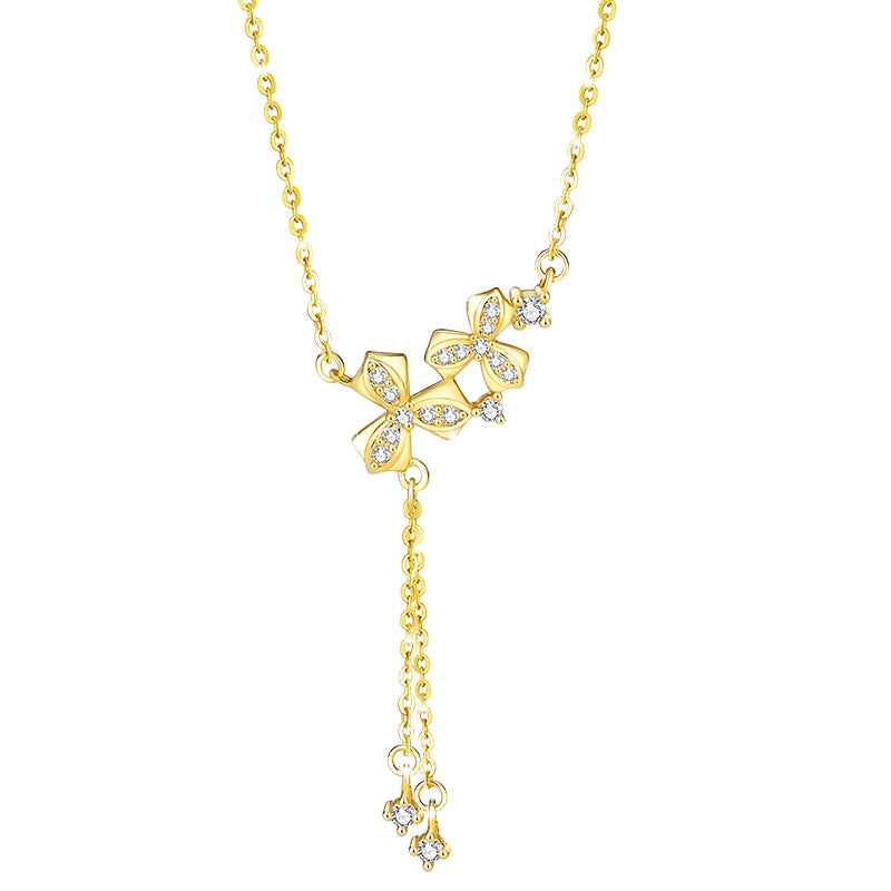 Collana in argento sterling 925 – fiore e zirconi