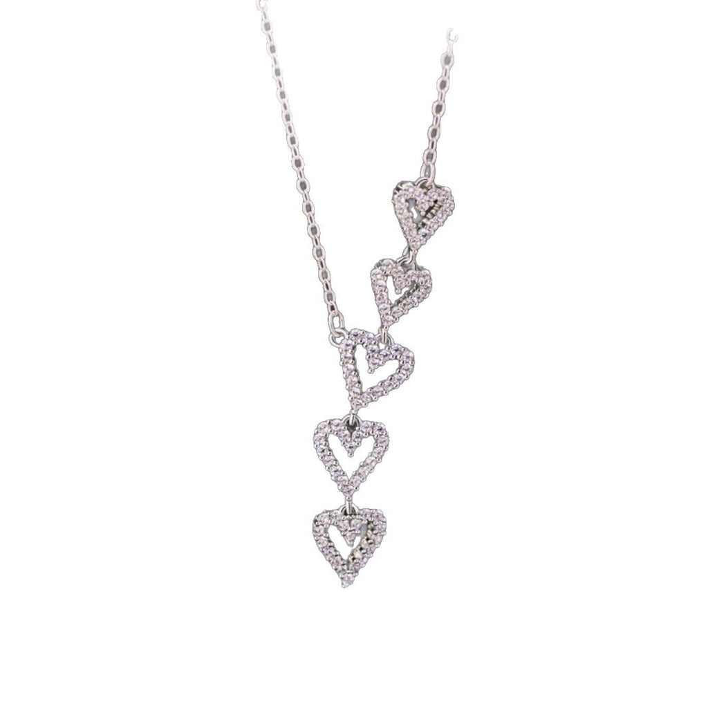 Lovely Sterling Silver 925 Necklace Women's Light Luxury High-Grade Zircon Tassel Clavicle Chain Ins Style Little Red Book Same Pendant