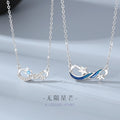Mobius Ring Sterling Silver 925 Couple Necklace Men's and Women's Fashion All-Match Zircon Clavicle Chain Ins Star Pendant