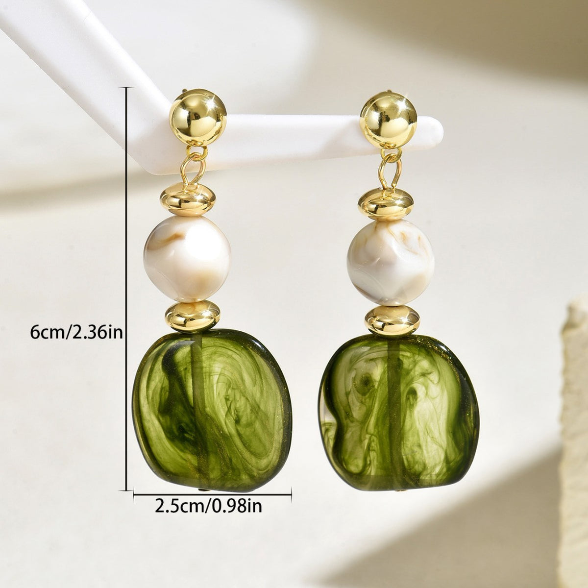 European and American Cross-Border Jewelry Geometric Retro High-Grade Woven Design Gem Earrings Versatile Fashion Ear Studs Earrings