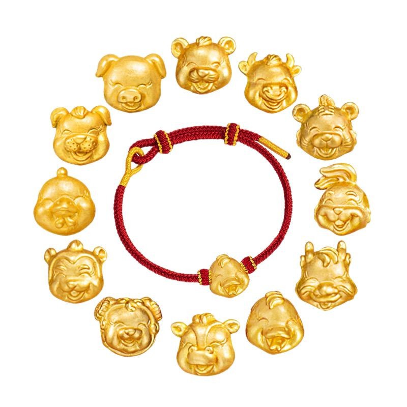 Twelve Zodiac Pure Silver 999 Bracelet National Fashion Light Luxury Style Safe Joy Soon Rich Bracelet Birth Year Bracelet