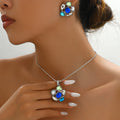 Blue and Green Flower-Cluster Jewelry