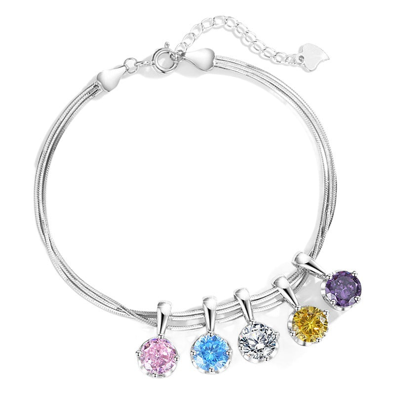 Bracciale in argento sterling 925 – cuore e zirconi