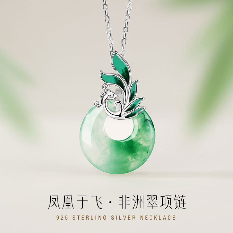Collana in argento sterling 925 – fenice e disco