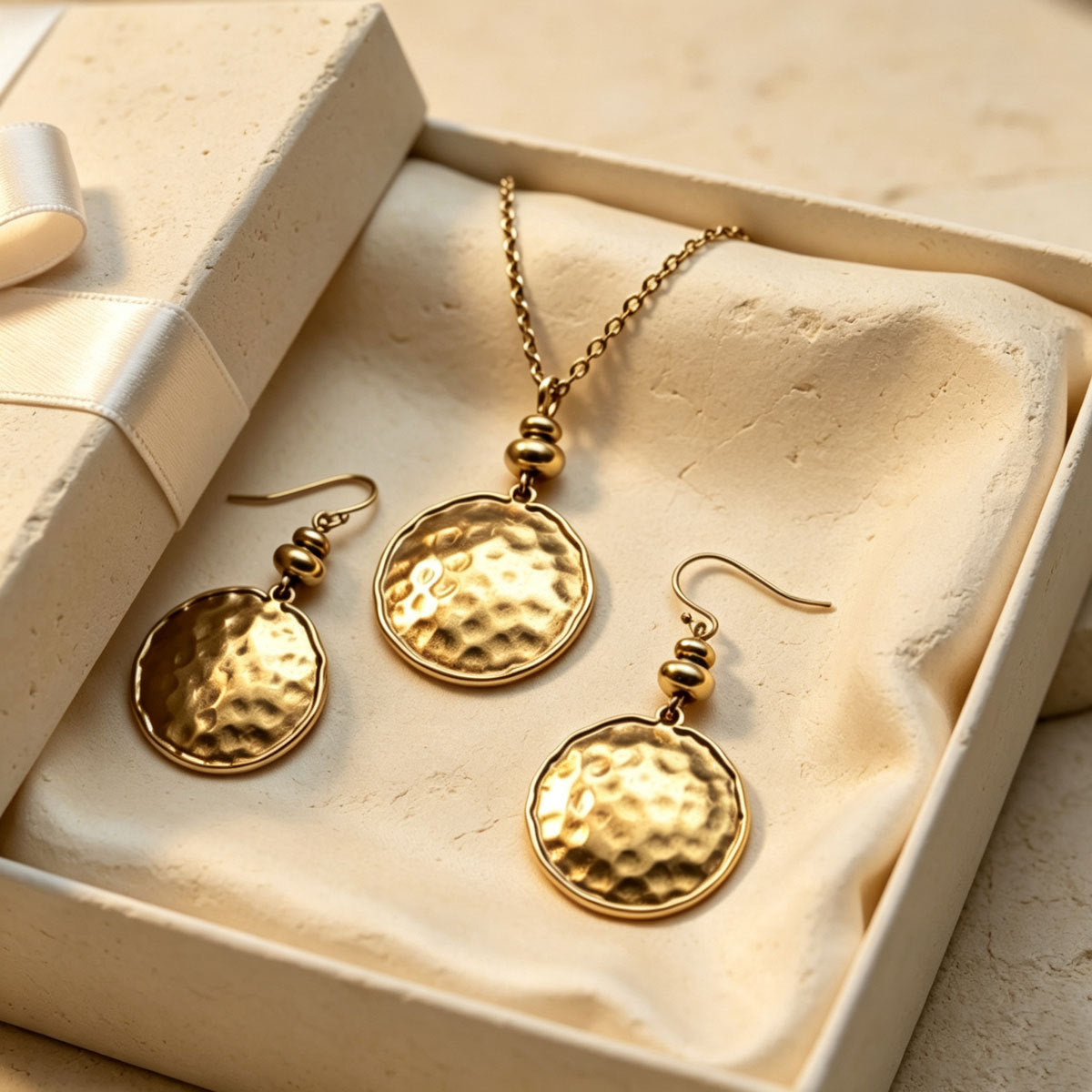 Hammered Disc Drop Jewelry — product image 4