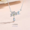Collana in argento sterling 925 – margherita e farfalla e zirconi